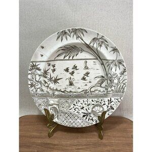 Antique Gildea Walker MelbourneIronstone Shallow Bowl 9 Inch Stained Crack